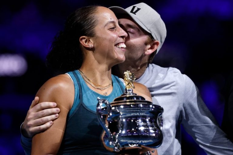 Keys, husband and coach shed tears after Australian Open win