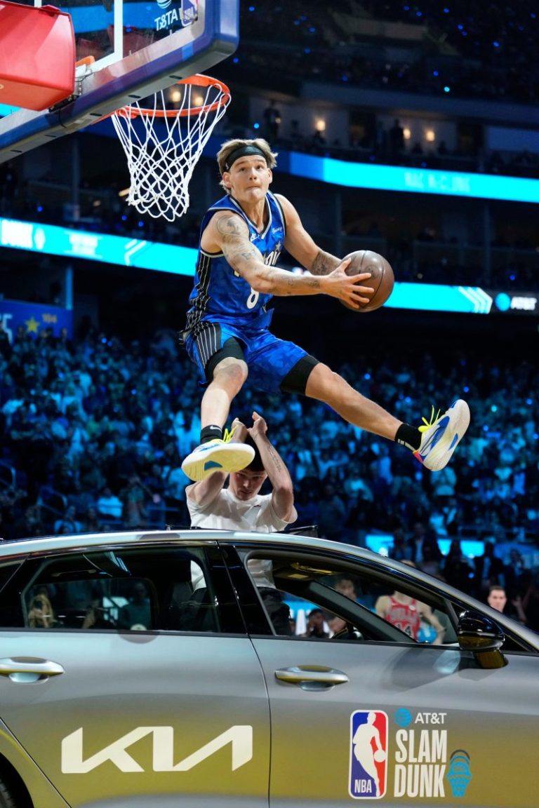 NBA All-Star weekend highlights: McClung jumps car in perfect dunk win
