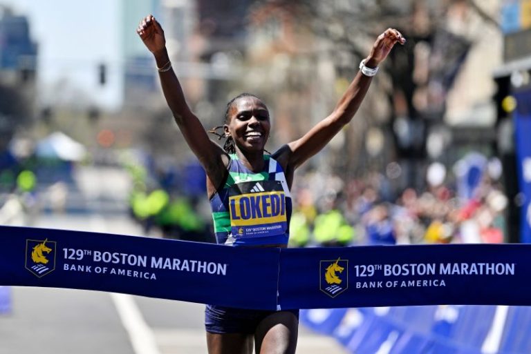 Sharon Lokedi obliterates course record to win Boston Marathon