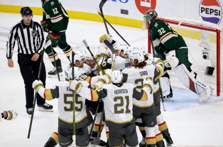 Golden Knights win in OT, even series with Wild
