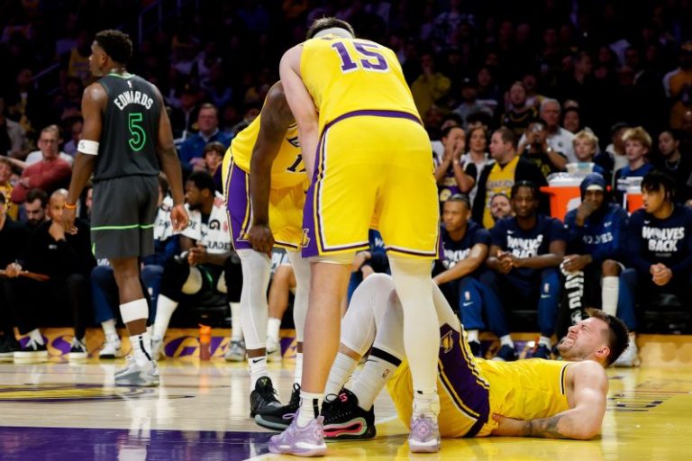 Lakers star Luka Doncic plays with injured back in LA’s exit