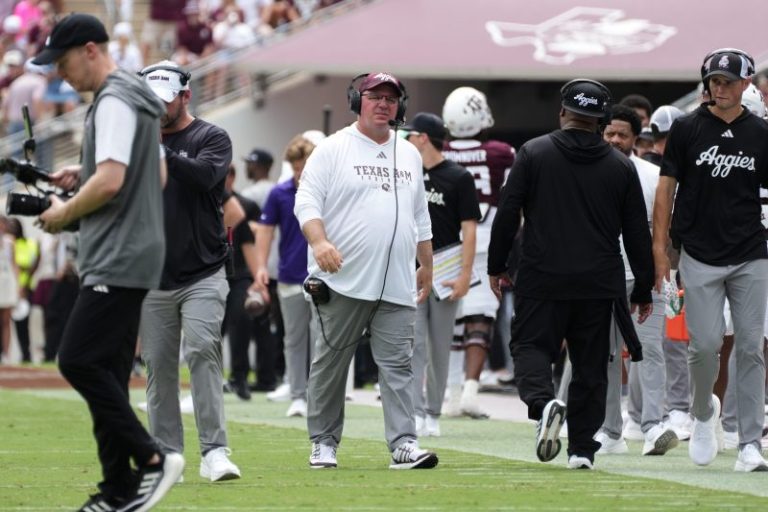 Coach throws chair in frustration after Texas A&M allows touchdown