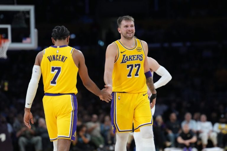 Luka Doncic drops 49 points in Lakers’ first win of season